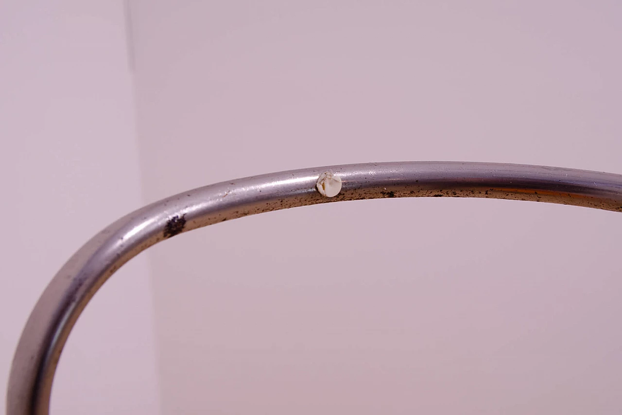 Chromed metal and orange glass floor lamp by Tibor Hazi, 1970s 12