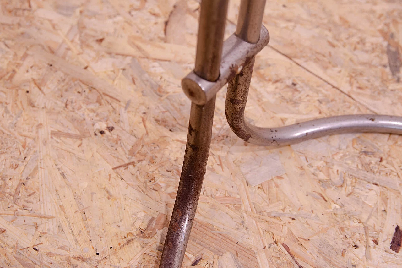 Chromed metal and orange glass floor lamp by Tibor Hazi, 1970s 16