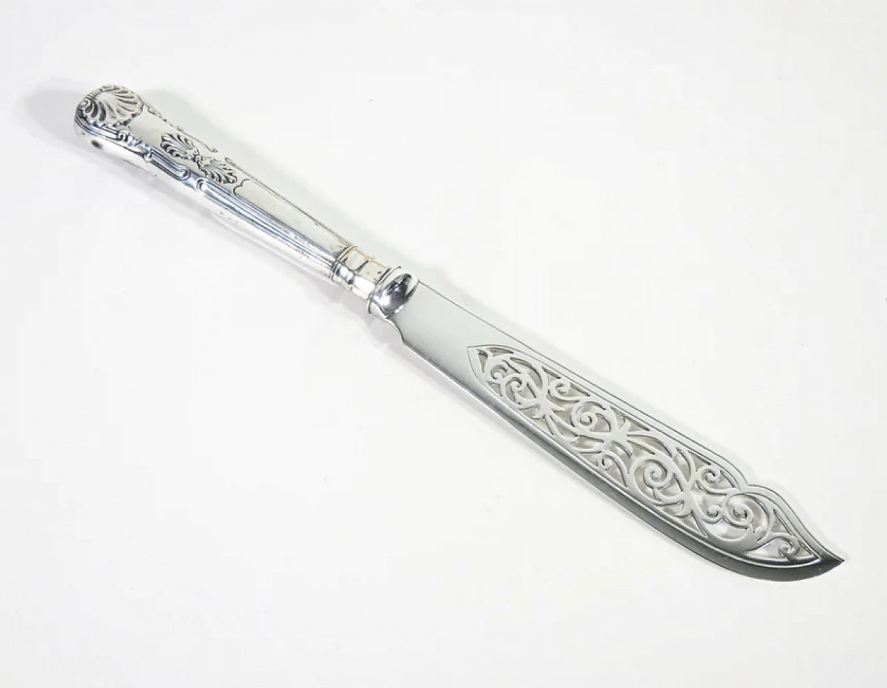 24 Posate da pesce in silverplate con custodia in legno, '800 1