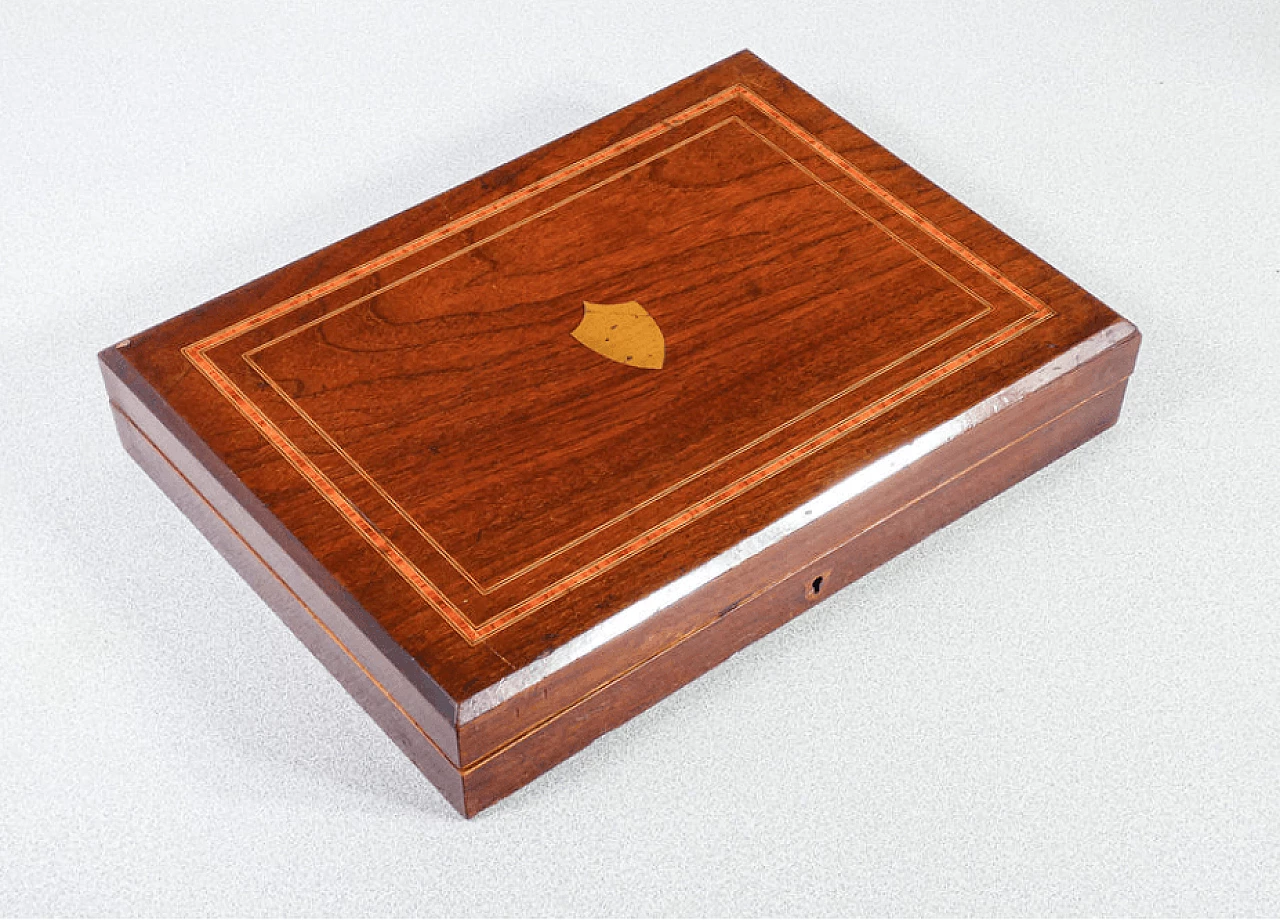 24 Posate da pesce in silverplate con custodia in legno, '800 7