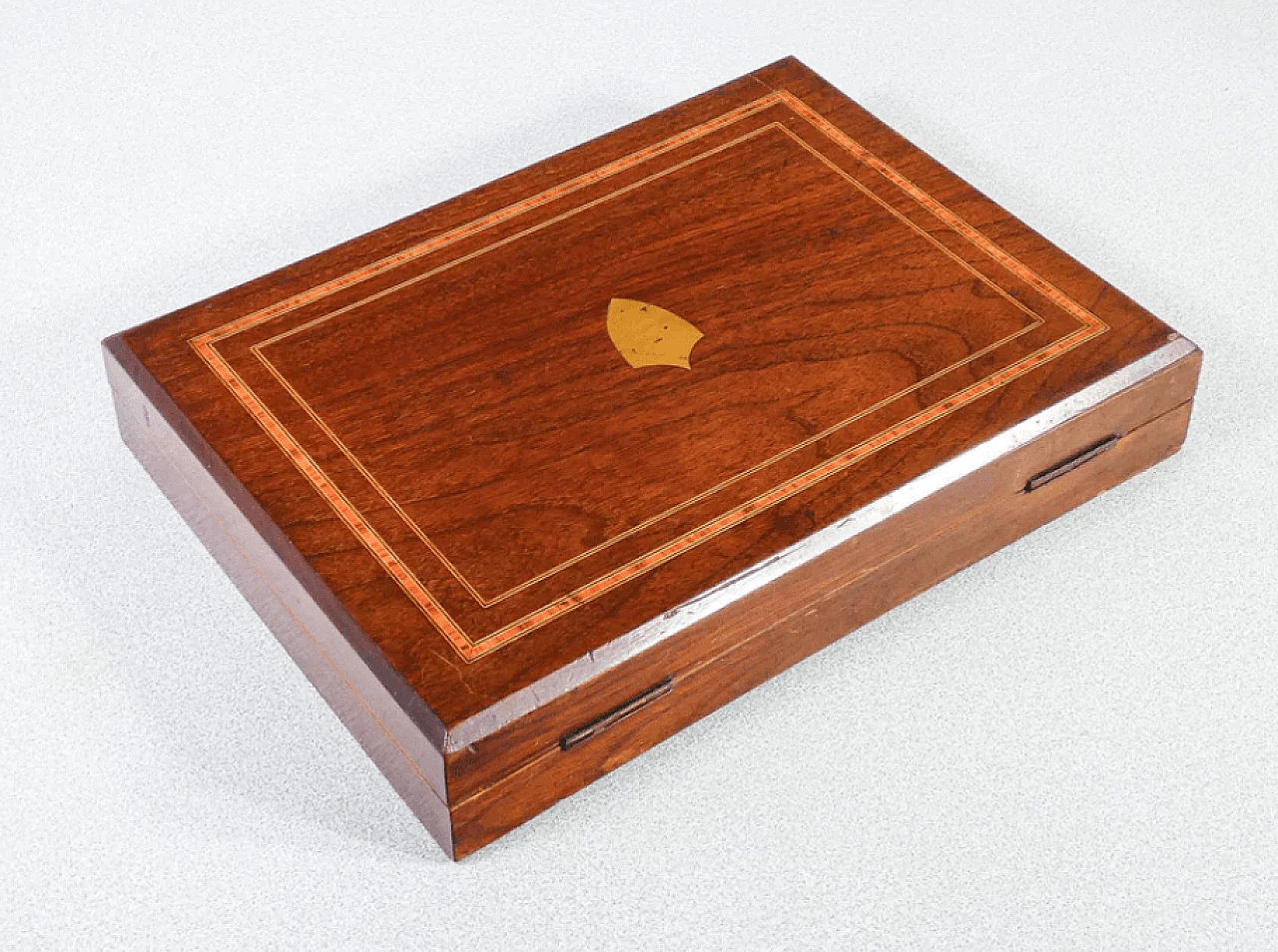 24 Posate da pesce in silverplate con custodia in legno, '800 8