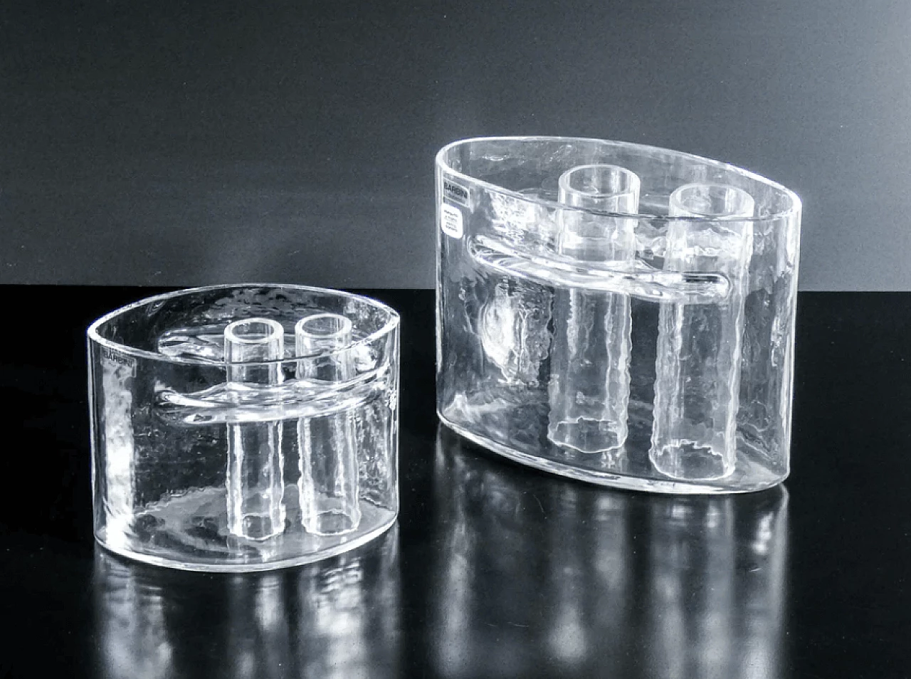 Pair of sonorous glass vases by Alfredo Barbini, 1970s 1