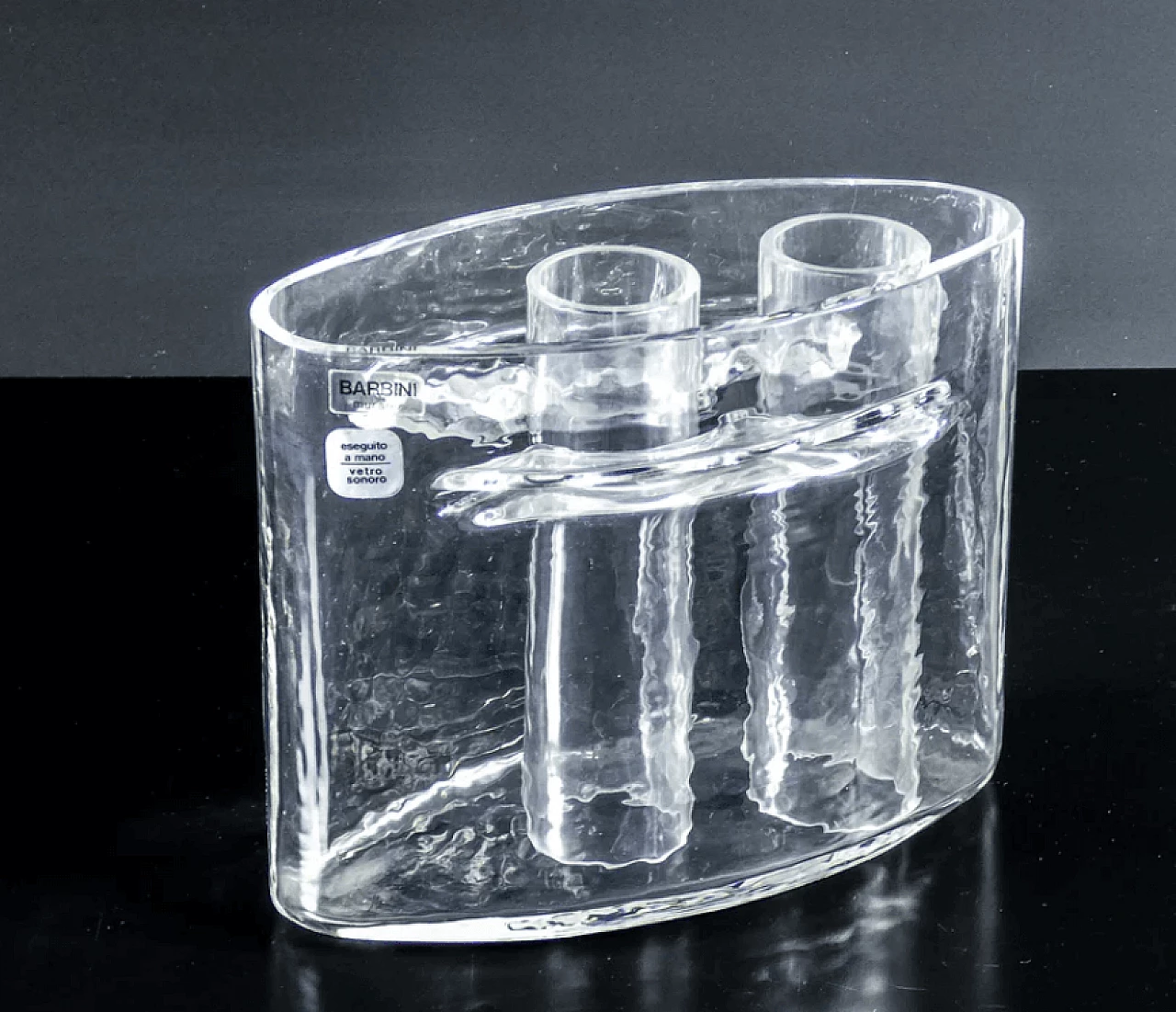 Pair of sonorous glass vases by Alfredo Barbini, 1970s 2