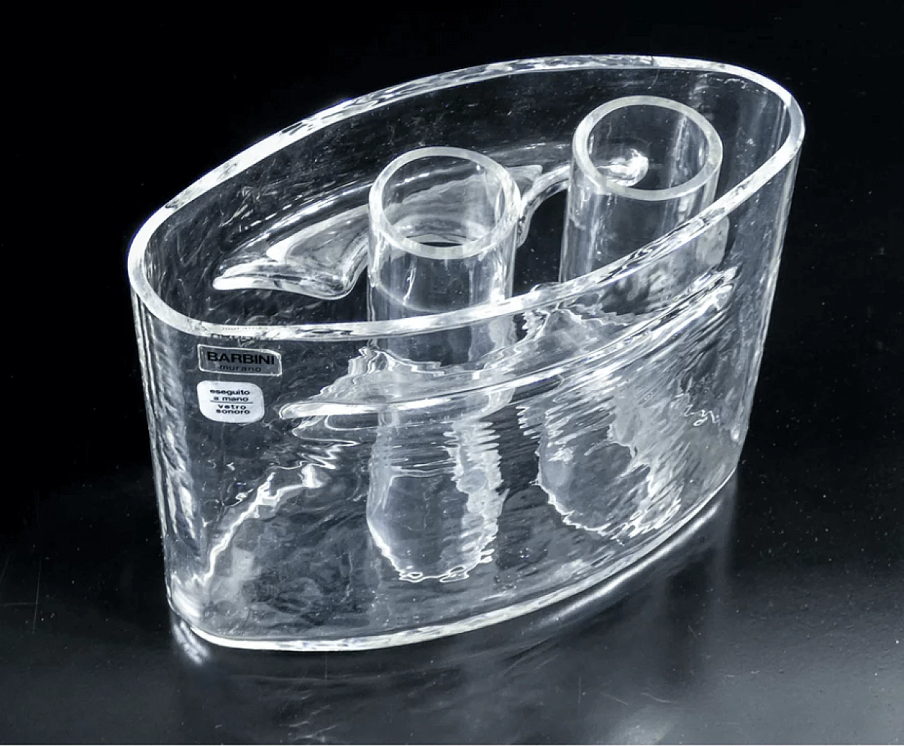 Coppia di vasi in vetro sonoro di Alfredo Barbini, anni '70 3