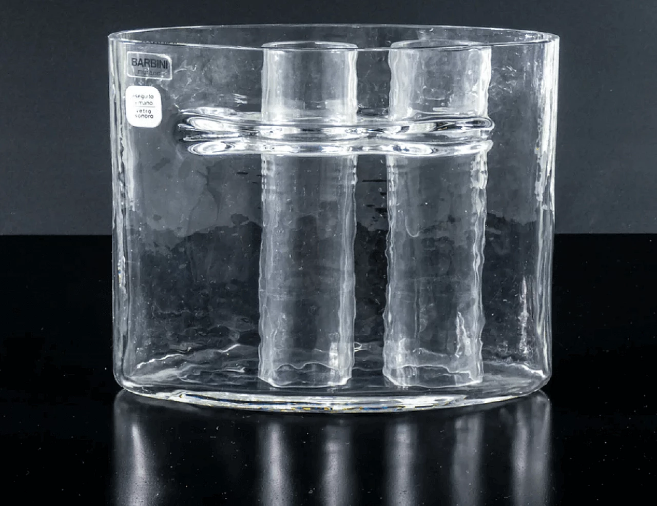 Pair of sonorous glass vases by Alfredo Barbini, 1970s 8