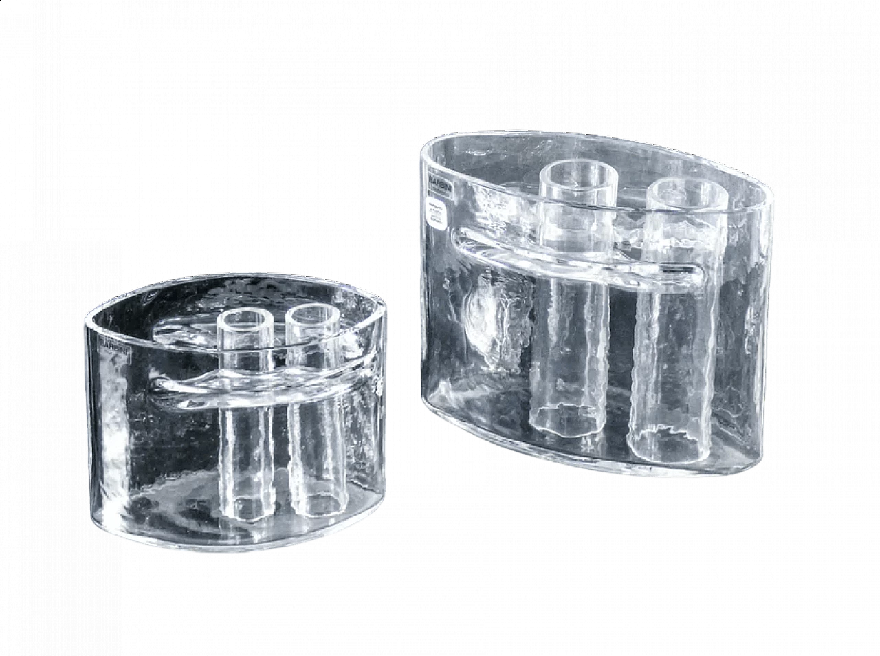 Pair of sonorous glass vases by Alfredo Barbini, 1970s 15