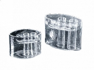 Pair of sonorous glass vases by Alfredo Barbini, 1970s