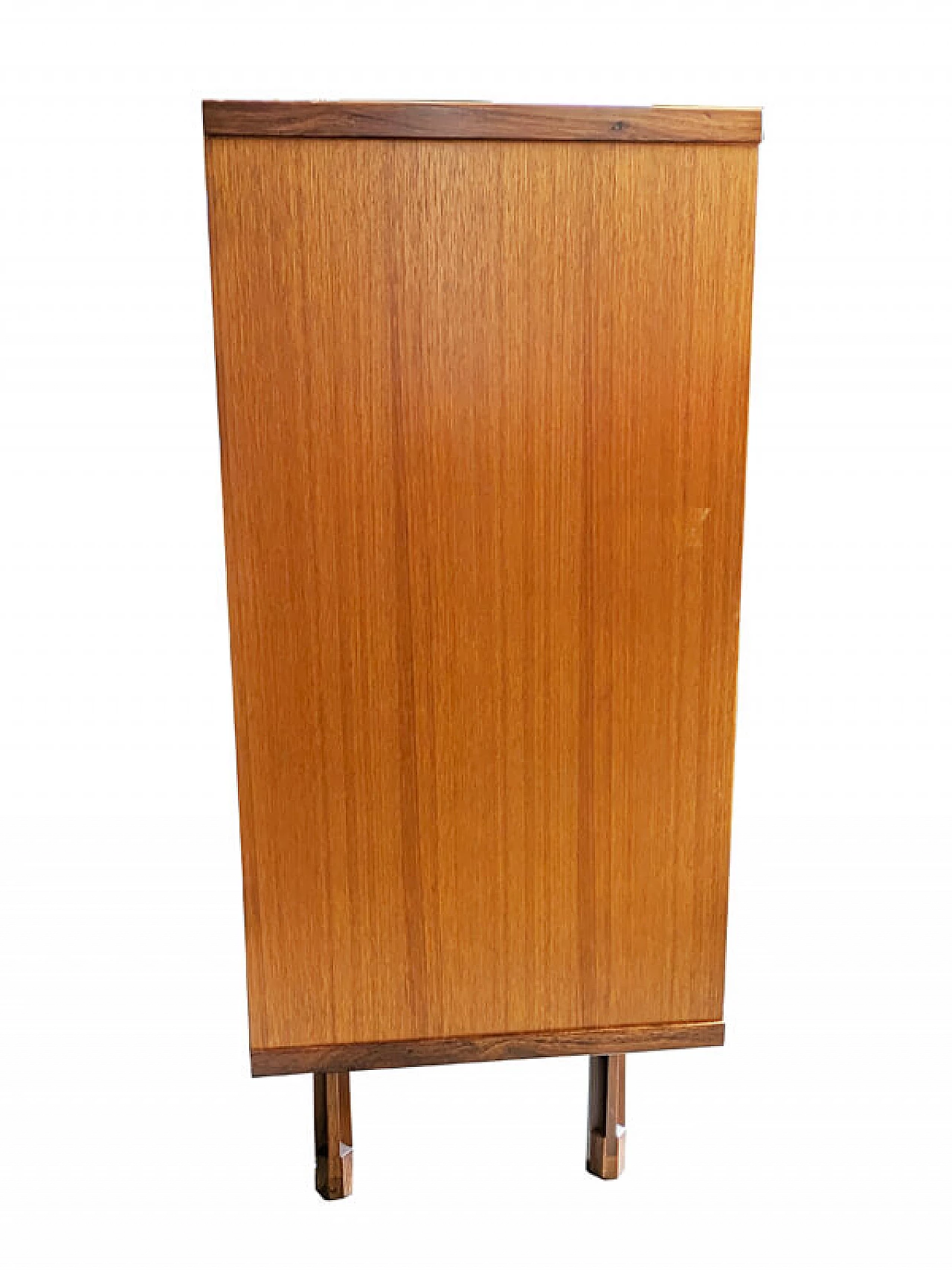 Credenza in legno di teak e skai nero di G. Coslin per 3V Arredamenti, anni '60 13