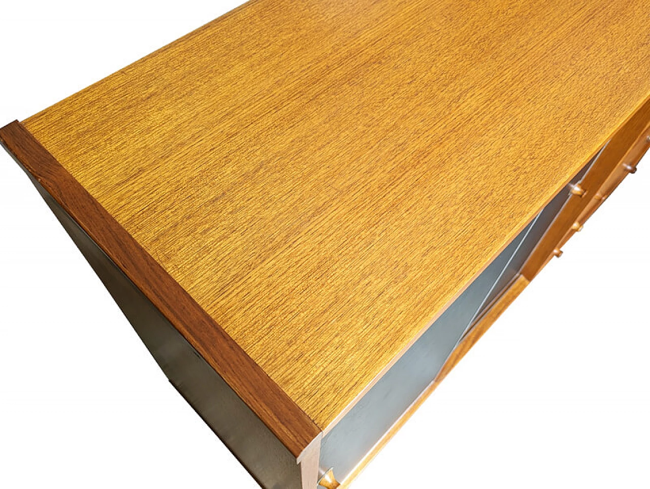 Sideboard in teak wood and black skai by G. Coslin for 3V Arredamenti, 1960s 14