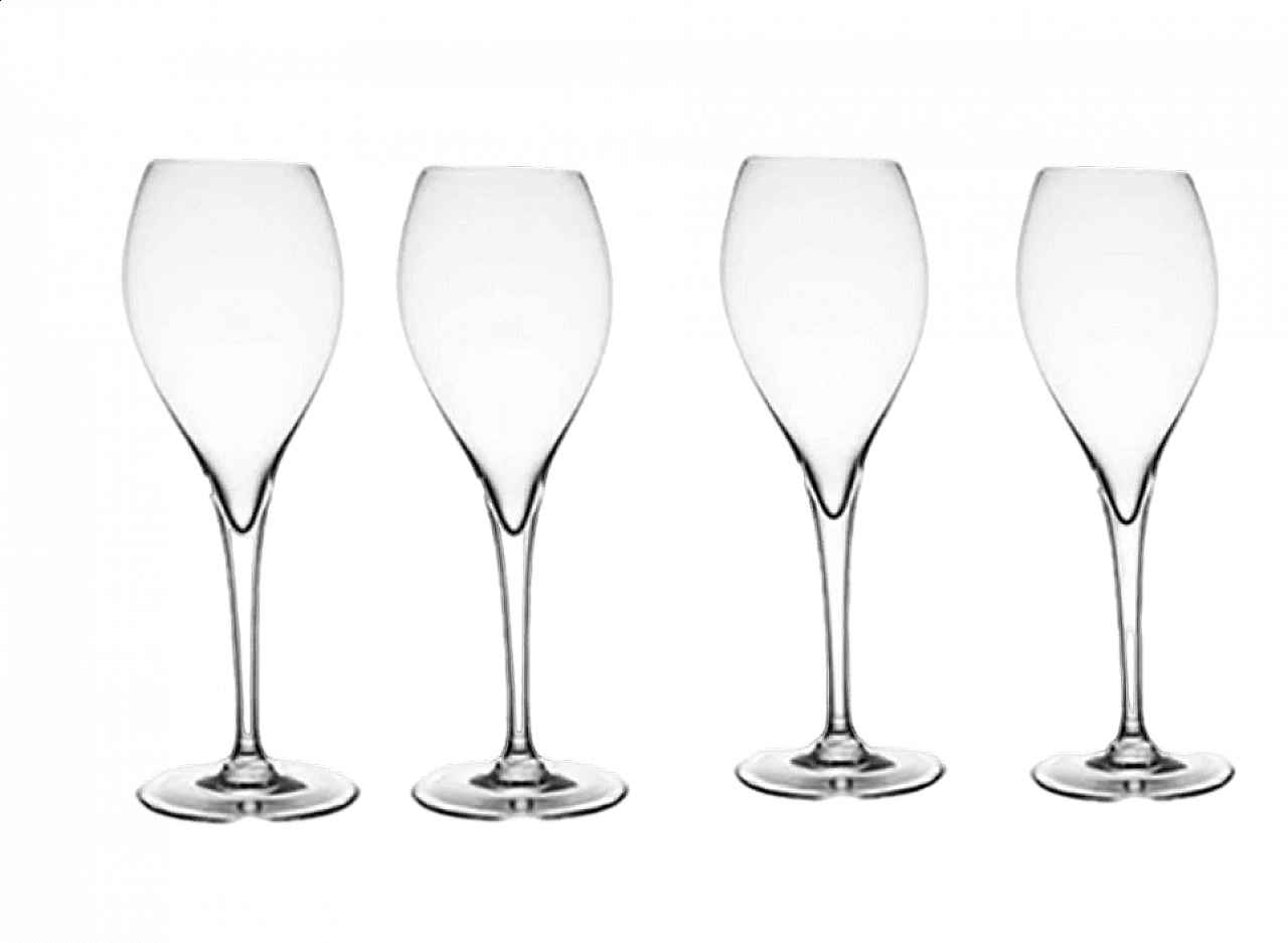 4 Champagne glasses in crystal by Baccarat 5