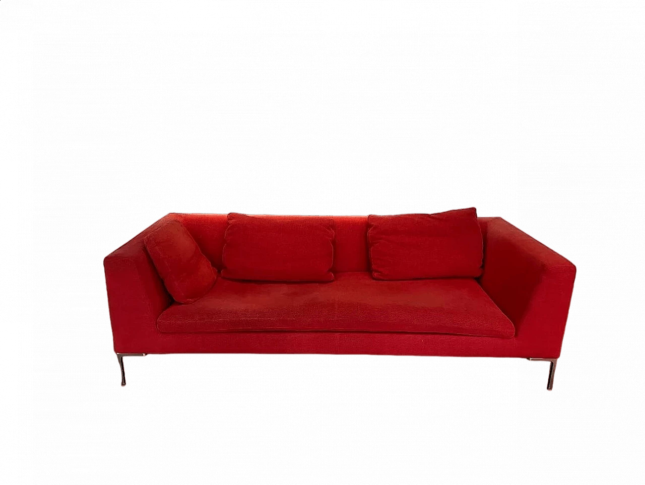 CH228 Charles sofa in red Maxalto-Cat cotton by Antonio Citterio for B&B Italia 27