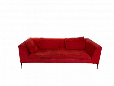 CH228 Charles sofa in red Maxalto-Cat cotton by Antonio Citterio for B&B Italia