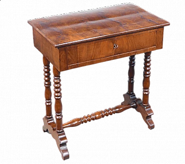 Work table with wooden front drawer, 19th century