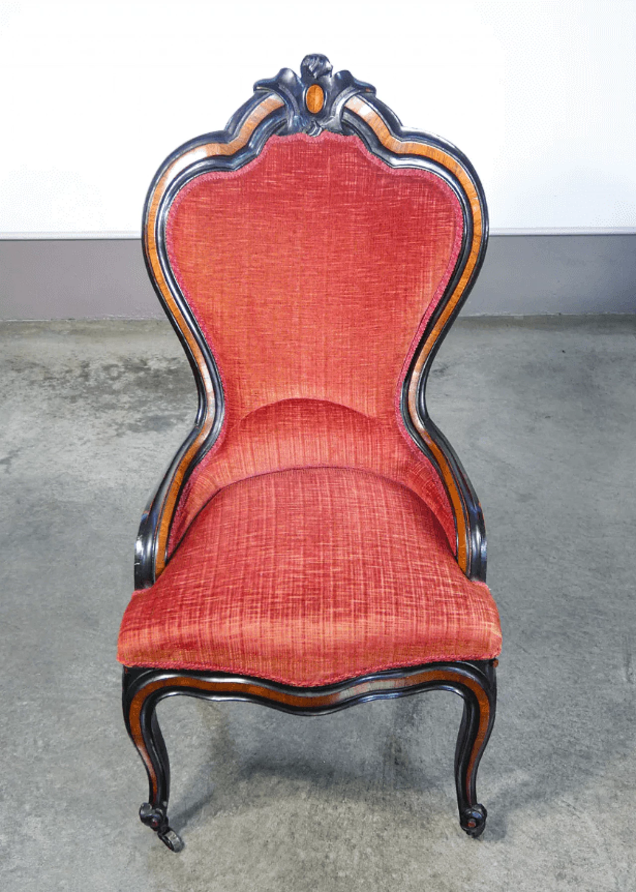 Pair of wooden armchairs, 19th century 4