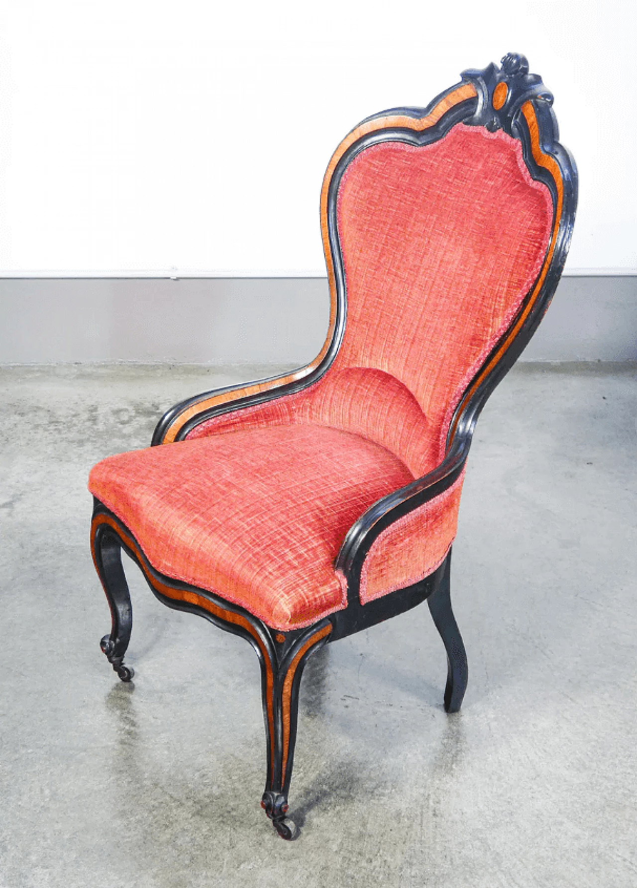 Pair of wooden armchairs, 19th century 6