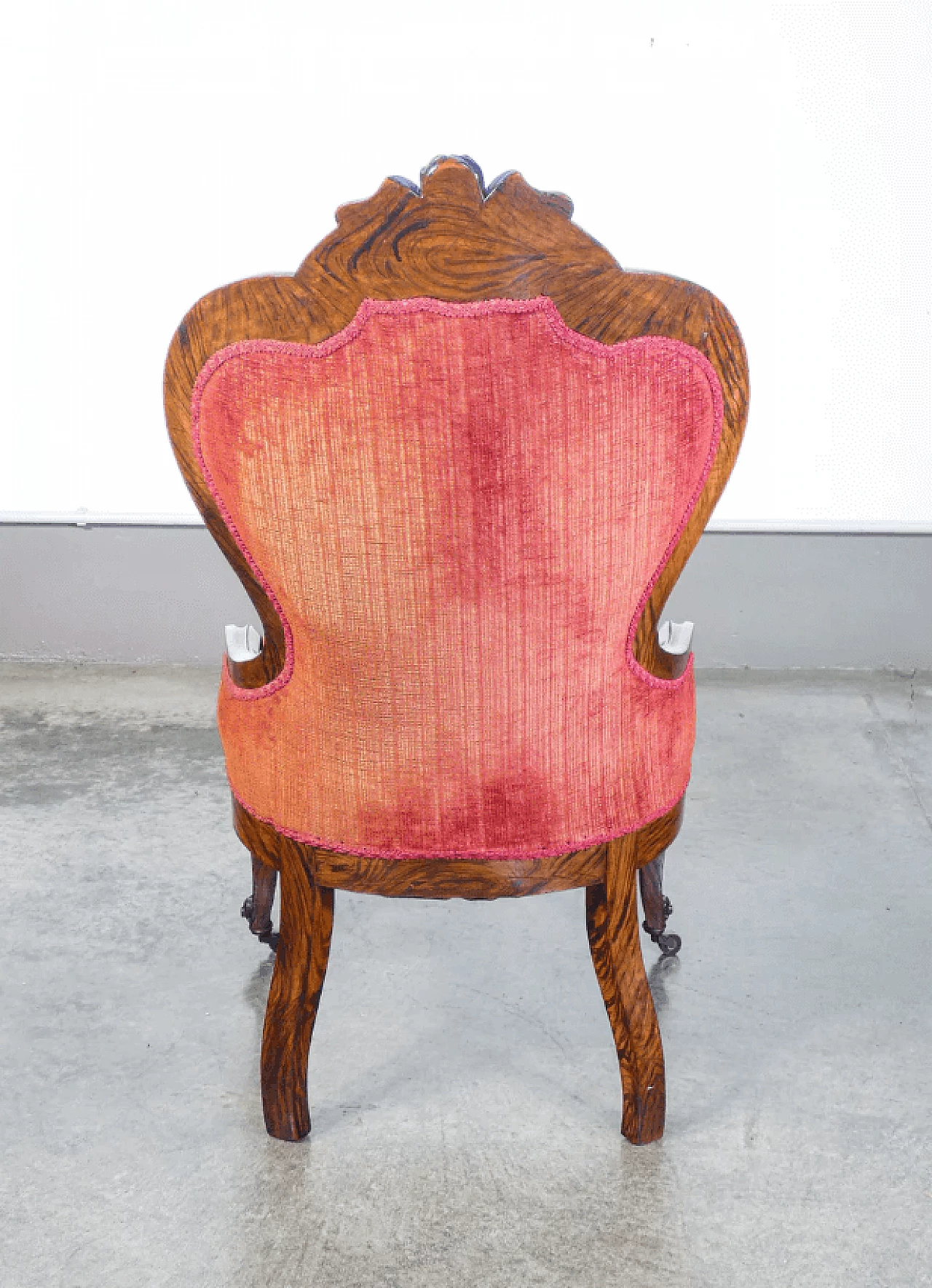 Pair of wooden armchairs, 19th century 8