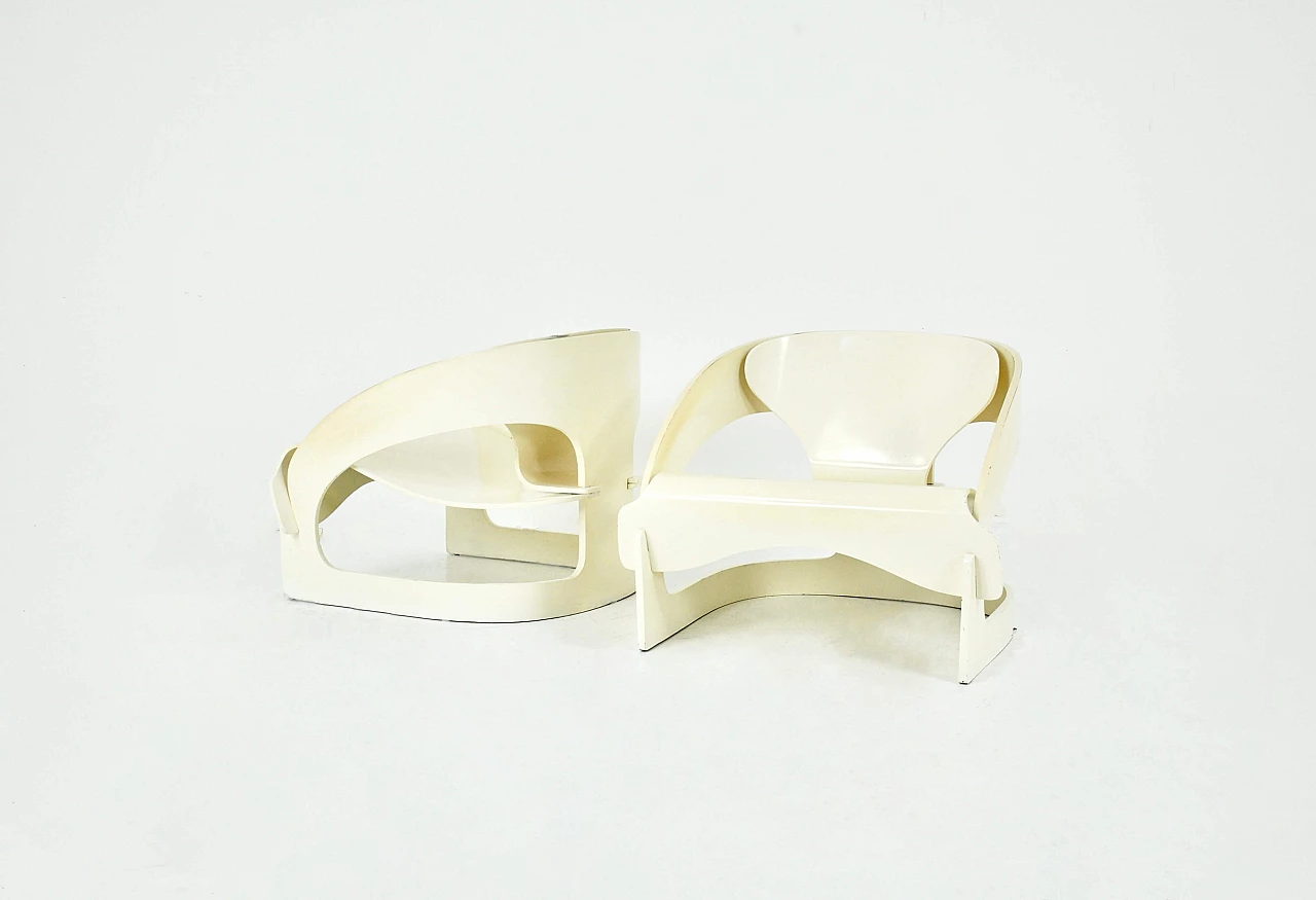 Pair of 4801 armchairs by Joe Colombo for Kartell, 1960s 1