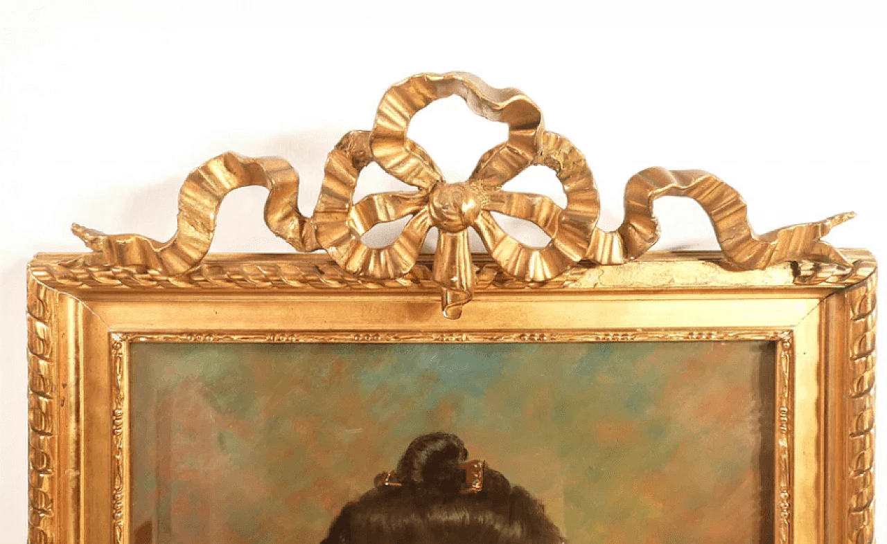 Ritratto di donna, pastello su carta di V.Morel, '800 1