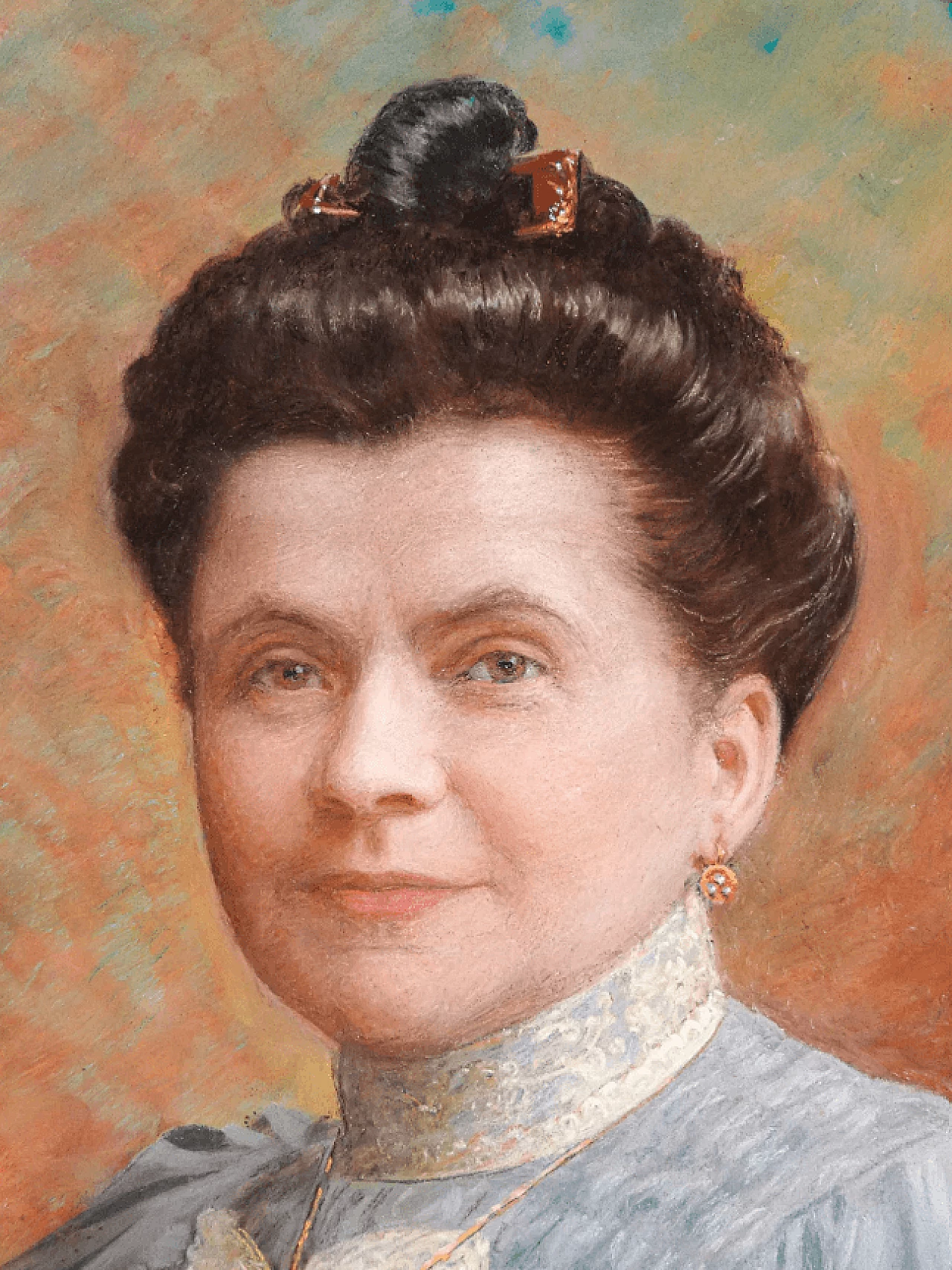 Portrait of a woman, pastel on paper by V.Morel, 19th century 6