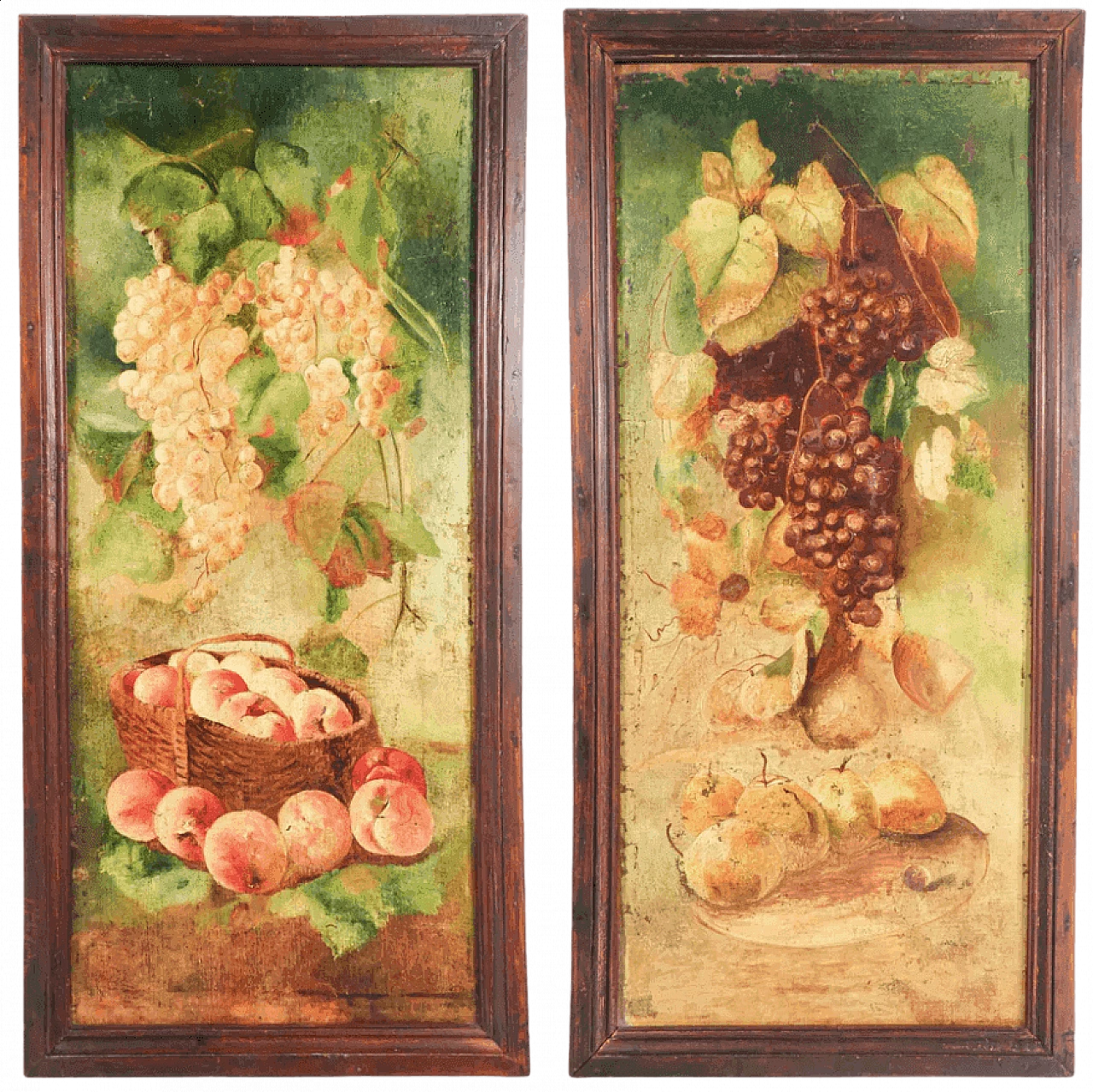 Pair of still lifes, oil on panel, mid-19th century 10