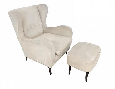 Ivory armchair in the style of Gio Ponti, 1940s