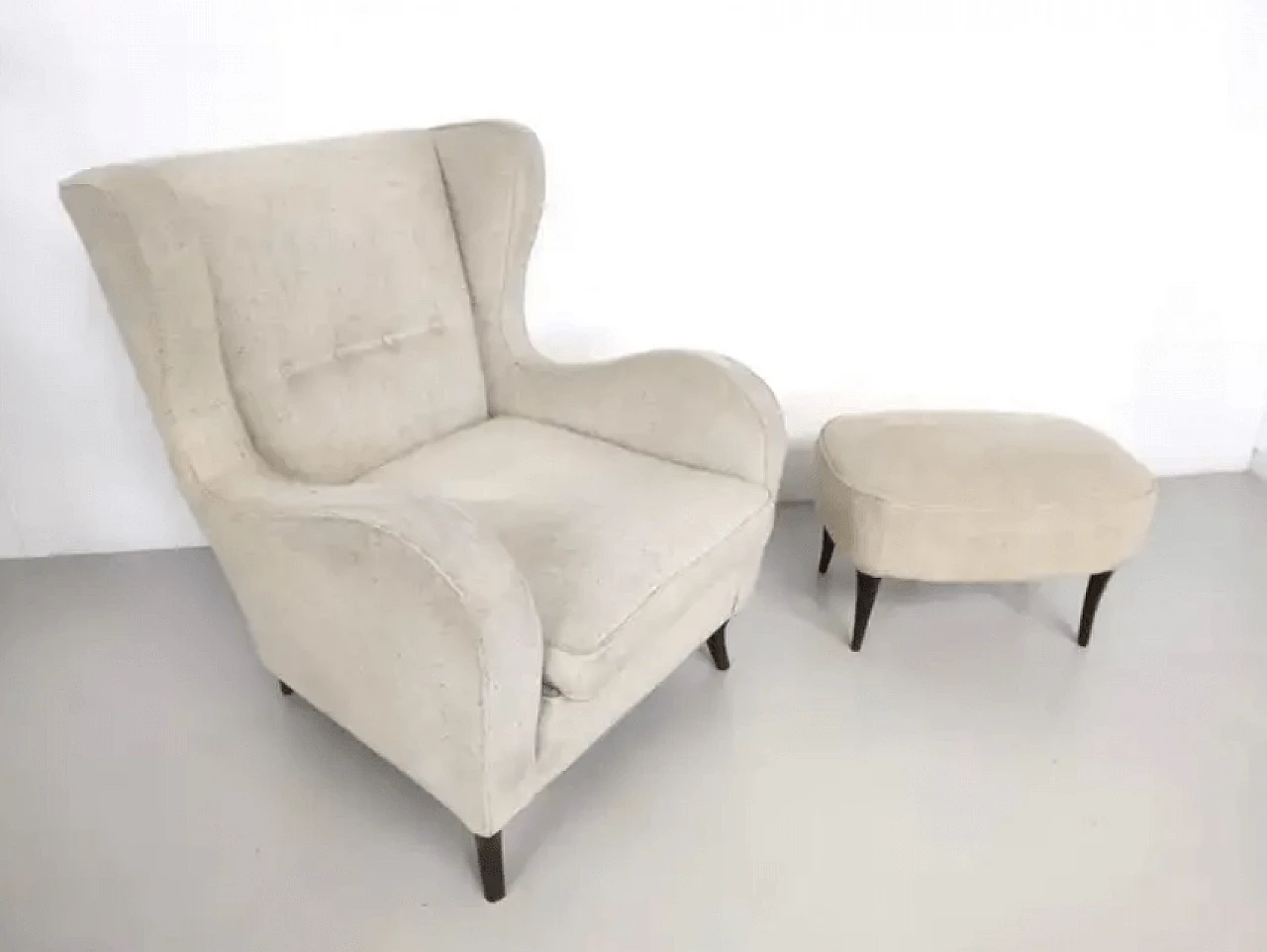 Ivory armchair in the style of Gio Ponti, 1940s 3