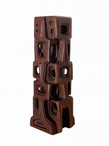 Gianni Pinna, abstract subject, rosewood sculpture, 1960s