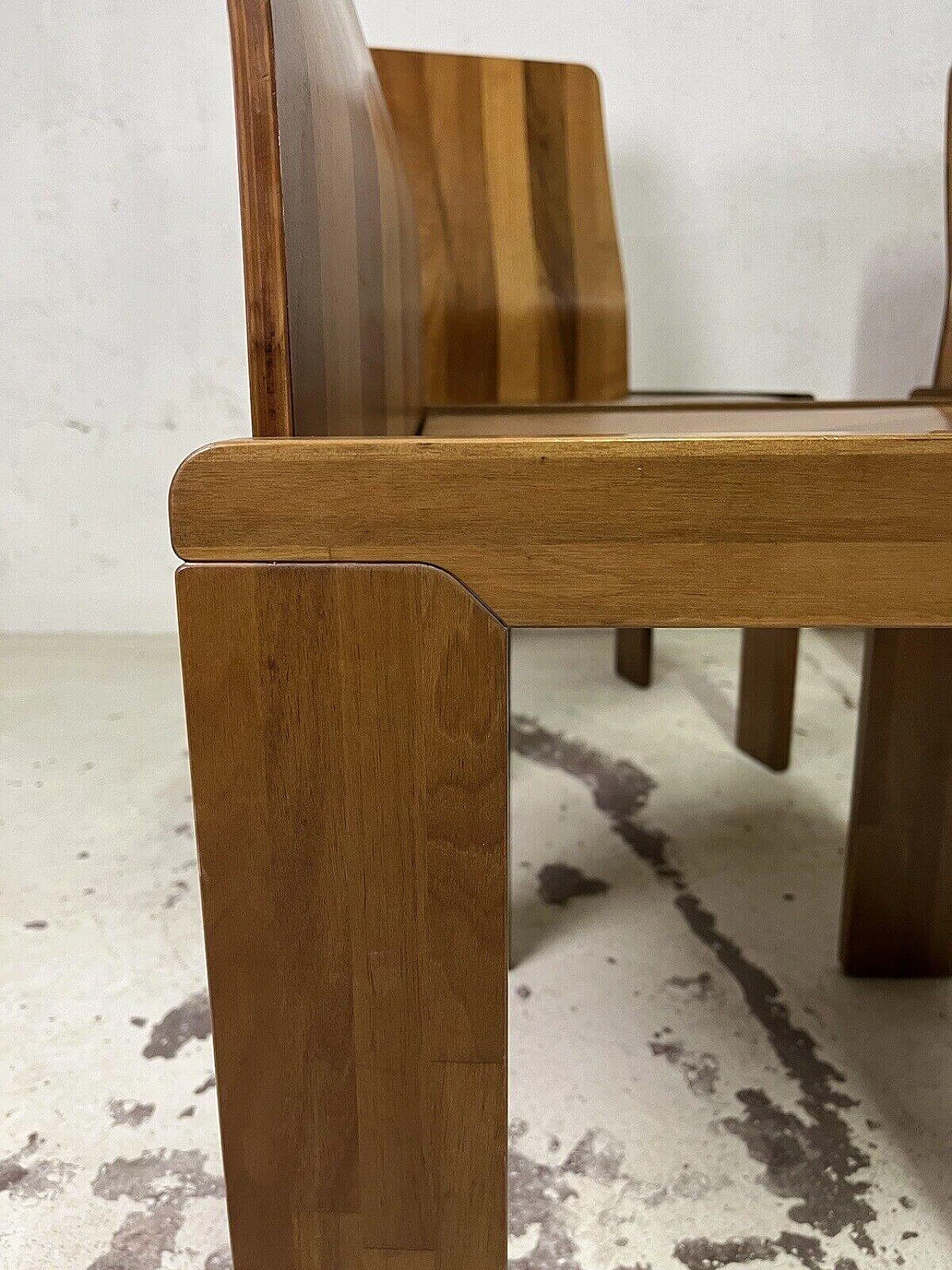 6 Maxello wooden chairs by Enzo Berti for Piarotto Mobili, 1980s 13