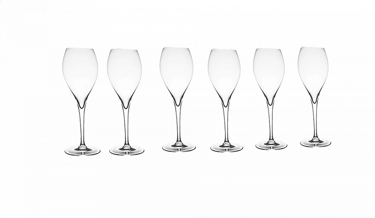 6 Champagne glasses in crystal by Baccarat 5