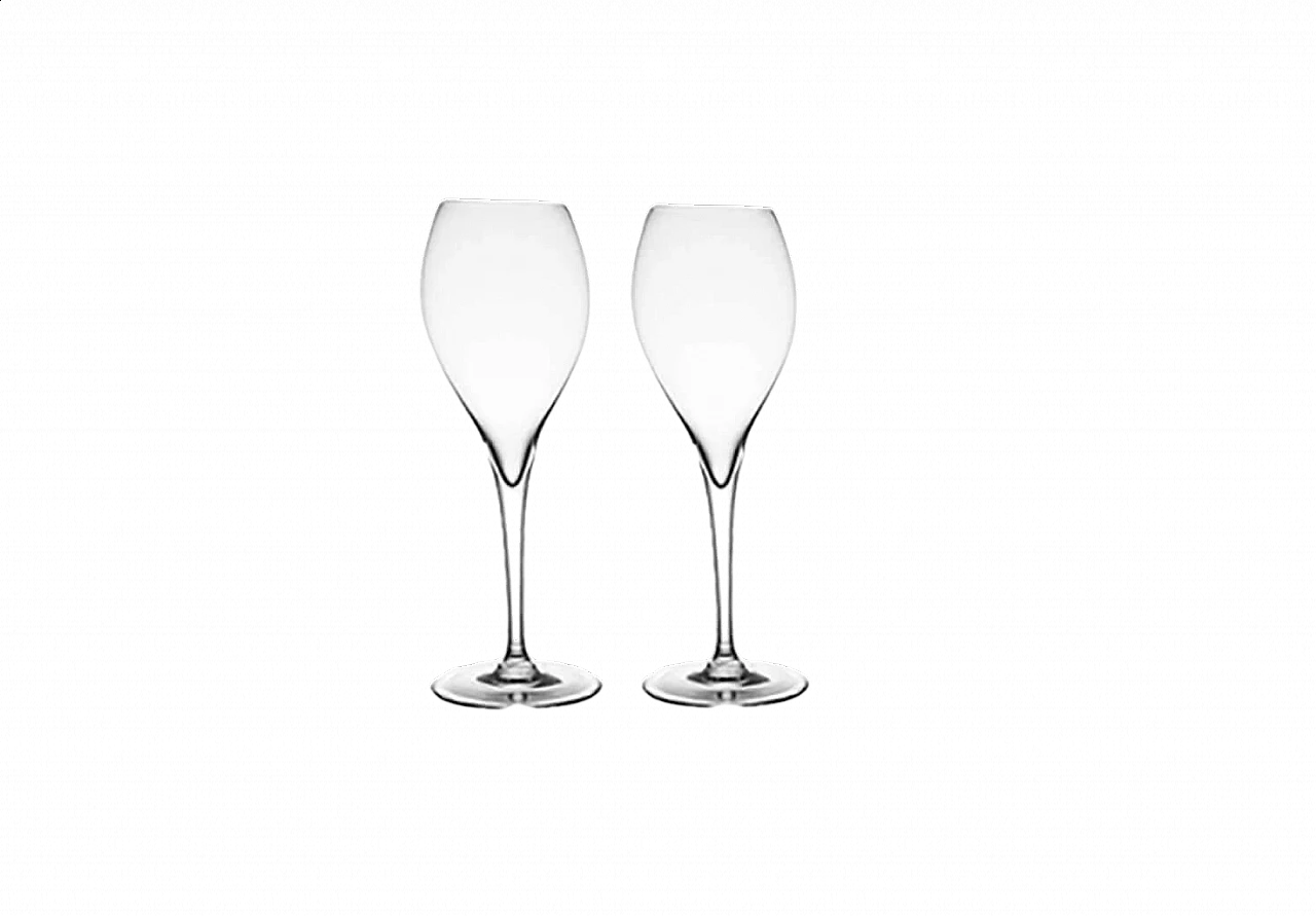 Pair of crystal champagne glasses by Baccarat 5