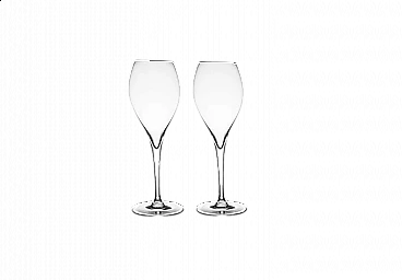 Pair of crystal champagne glasses by Baccarat
