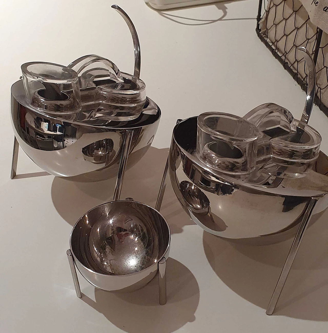 Acetiera, oliera e saliera Opasis di Enzo Mari per Zani & Zan, 1986 4