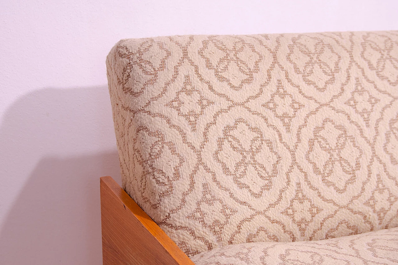 Ash veneered wood folding sofa bed, 1970s 10