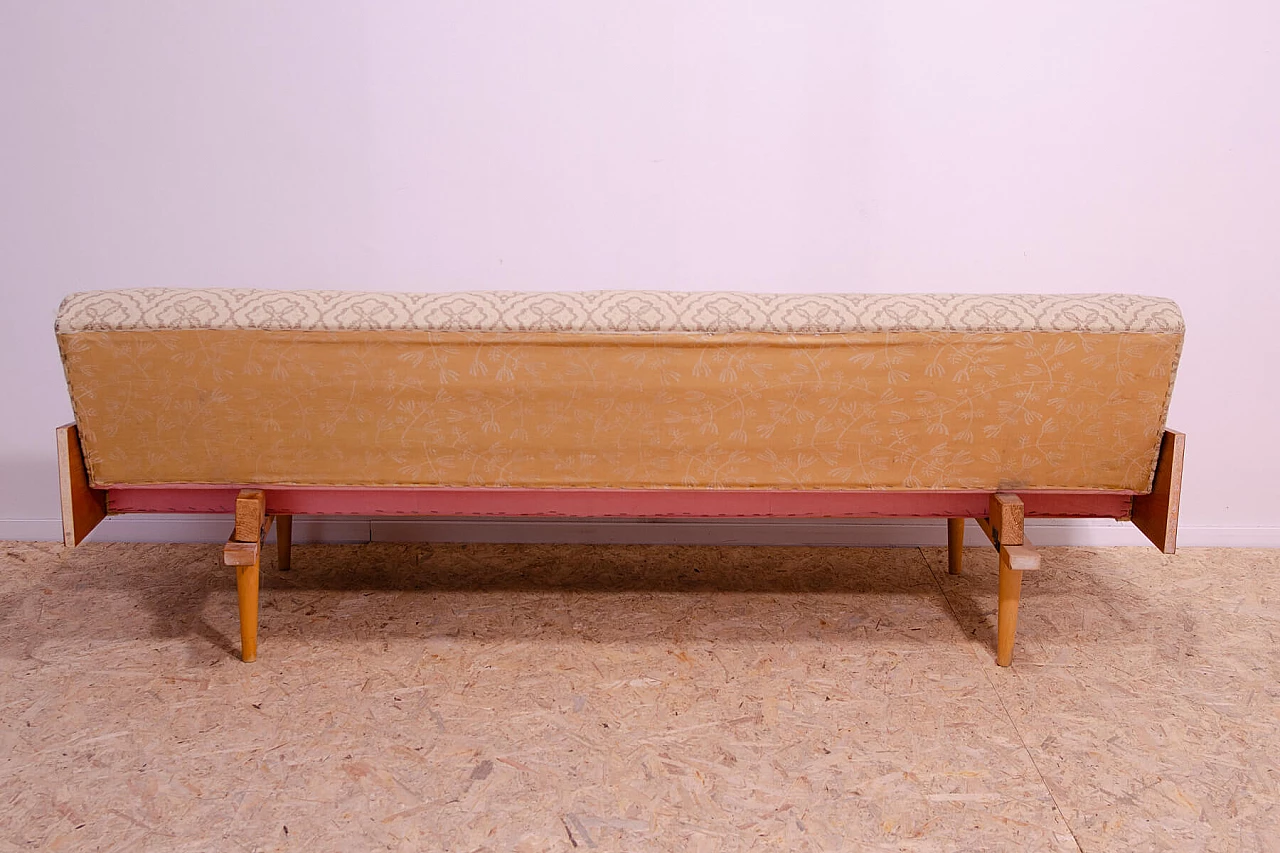 Ash veneered wood folding sofa bed, 1970s 19