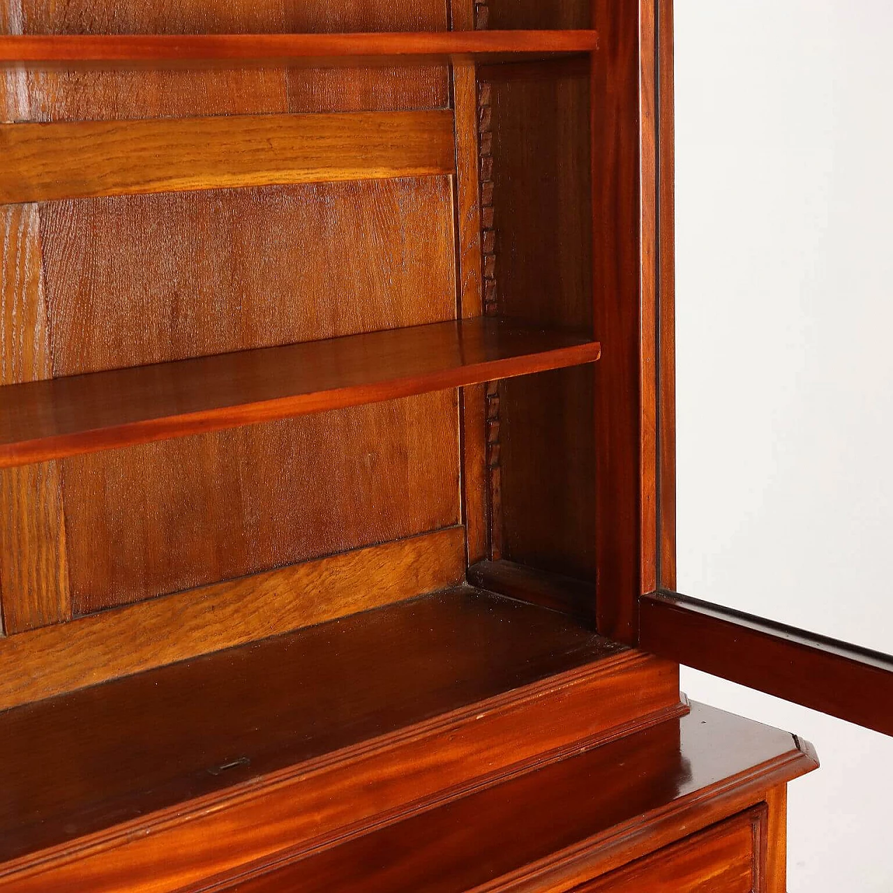 Mahogany bookcase with two glass doors and drawers, late 19th century 6