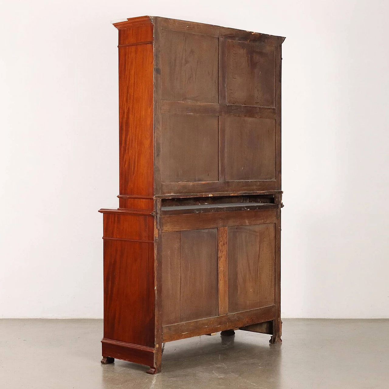 Mahogany bookcase with two glass doors and drawers, late 19th century 10