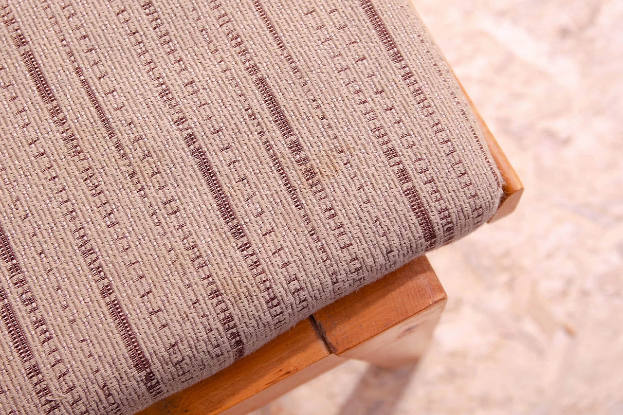 Panca pieghevole cecoslovacca in faggio e tessuto, anni '60 9