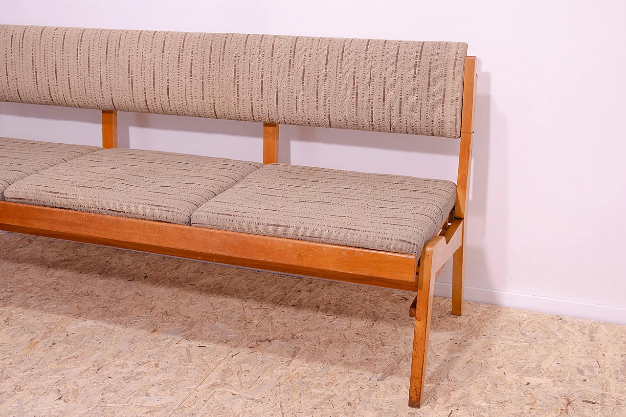 Czechoslovakian beech and fabric folding bench, 1960s 12