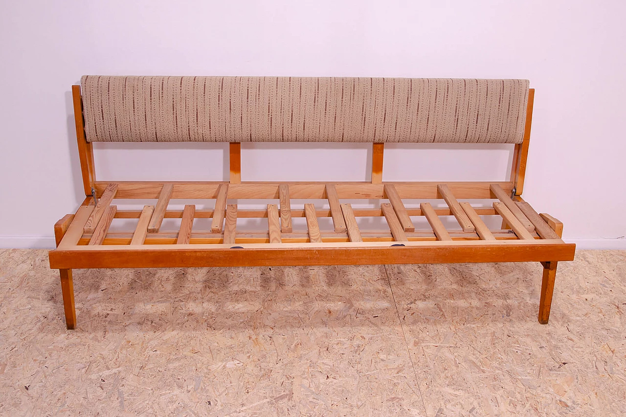 Czechoslovakian beech and fabric folding bench, 1960s 13
