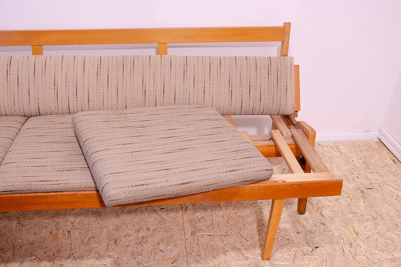 Czechoslovakian beech and fabric folding bench, 1960s 19