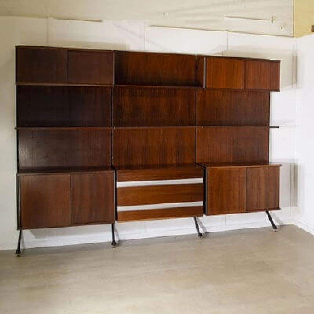 Three-module rosewood bookcase by Ico Parisi of Mim, 1960s 1