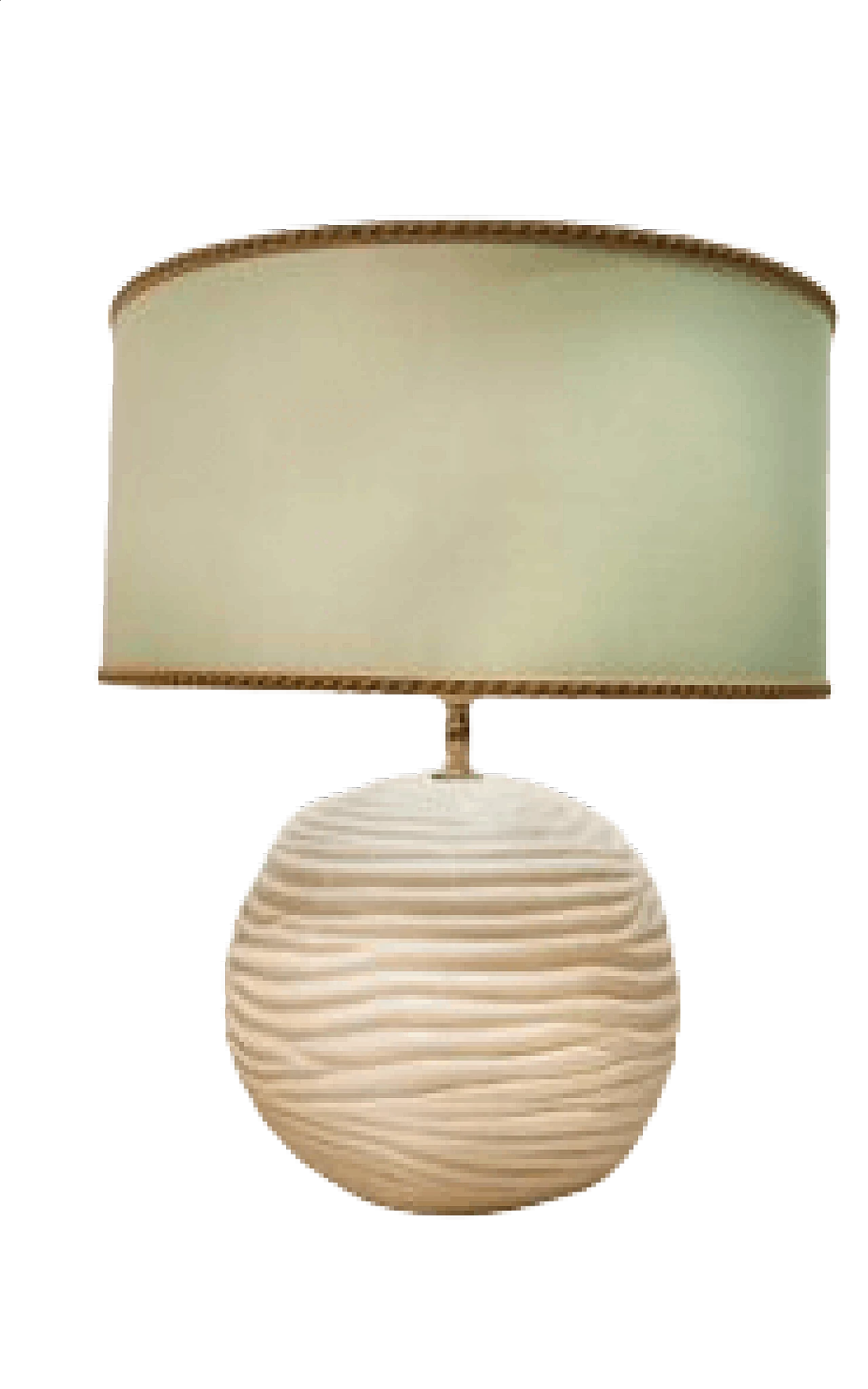 Lampada da tavolo in ceramica bianca con paralume verde acqua, anni '60 12