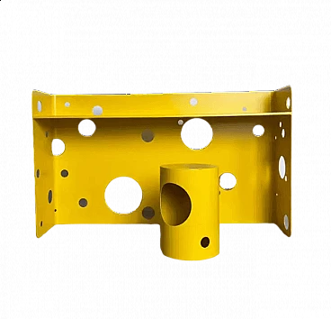 Bright yellow metal desk with stool, 2000s