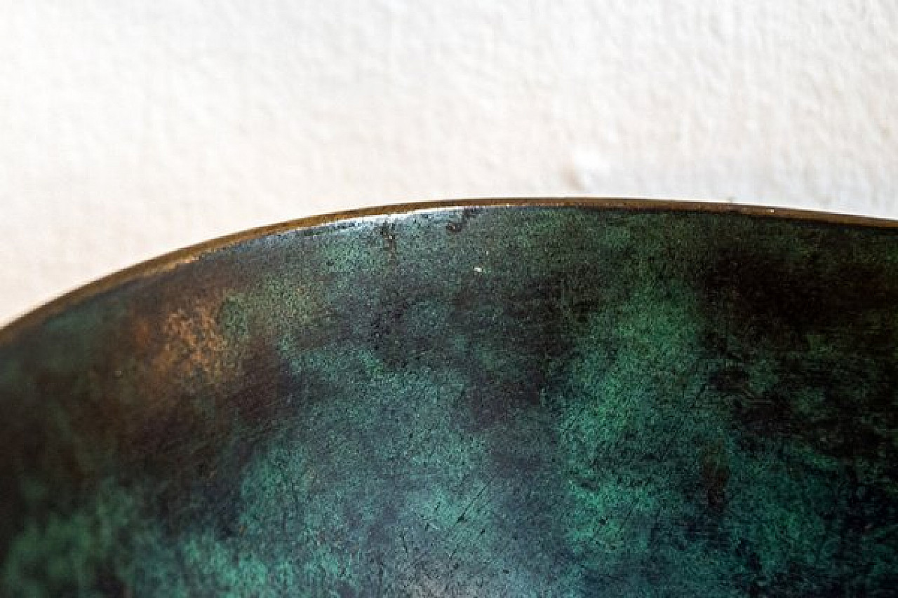 Oxidized brass bowl with squirrel decoration, 1940s 6