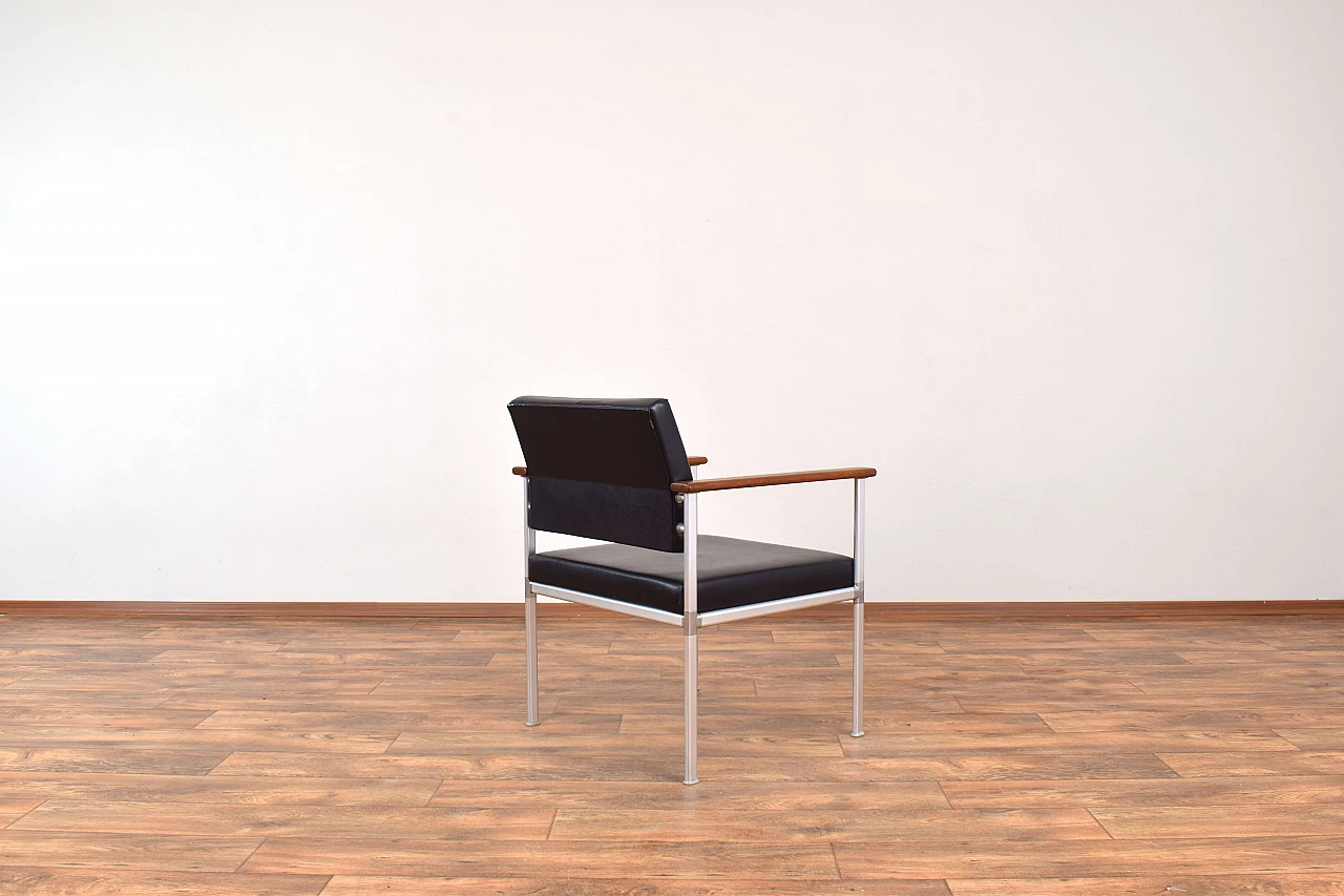Aluminum, teak and leatherette armchair by Lübke, 1960s 5