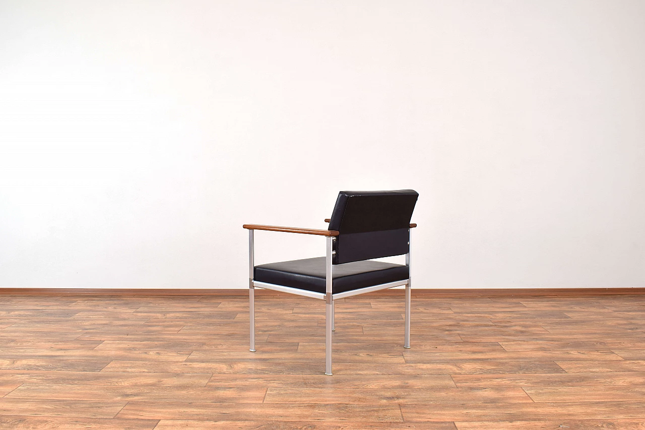Aluminum, teak and leatherette armchair by Lübke, 1960s 6
