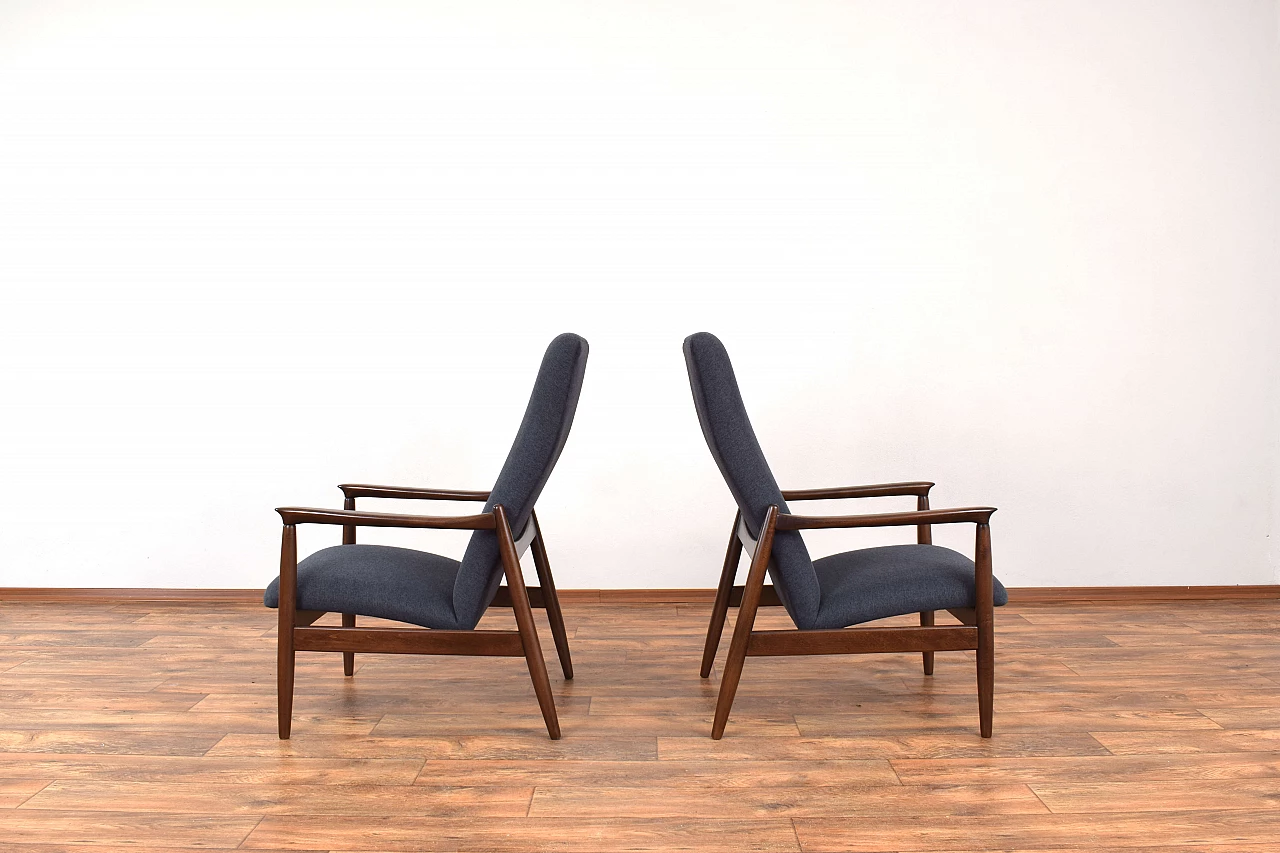 Pair of GFM-64 armchairs by Edmund Homa for Gościcińska Fabryka Mebli, 1960s 3