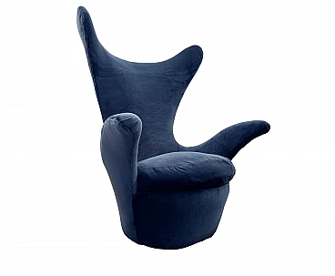 Blue fabric armchair by Renzo Zavanella, 1950s