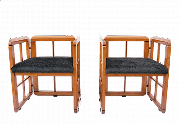 Pair of Caccia Alla Volpe velvet armchairs, 1980s