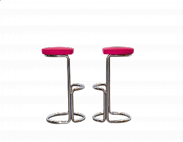 Pair of steel bar stools, 1970s
